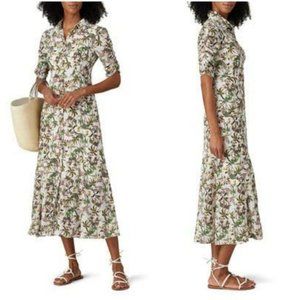 Nanette Lepore Floral Midi Dress - Green and White